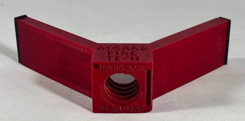 Rock Solid Dual Magnet Smoke Detector Test Tool For Fire Safety Systems With Quick Pole Thread Adapter and Duct Activation Features, red plastic construction.