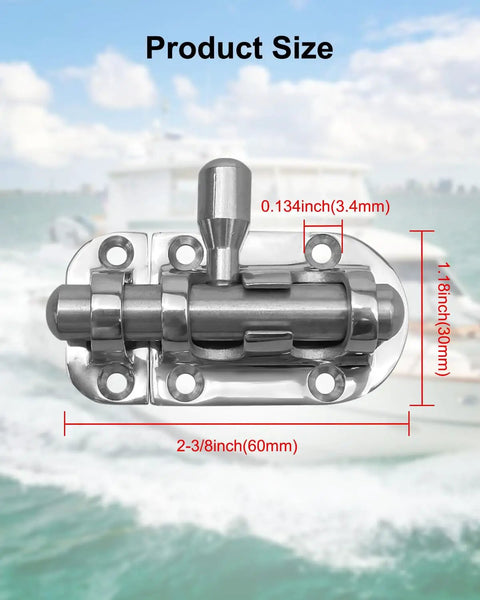 Marine Grade 316 Stainless Steel Heavy Duty Slide Barrel Bolt Locker Latch Built Tough For Boat Hatch Yacht Window RV Cabinet