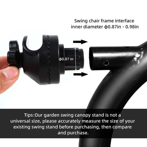 Replacement Plastic Canopy Fittings For Outdoor Porch Swing Frame Attachments Durable Weatherproof No Tools Needed 2 Pack Easy Install For Patio Garden Canopy Support Brackets QQPJ C, fitting diameter details shown.