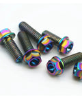 Grade Five Titanium Bolts Flange Head Screws For Mountain Bikes Hella Tough Cycling Hardware Frame fasteners, mixed colors.