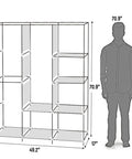 Portable Closet Wardrobe Organizer With Dustproof Cover Freestanding Storage Rack Hella Spacious Clothes Armoire For Dorm Or Apartment Straight Up Easy Pop Up Build Grey dimensions 49.2" x 70.9" x 17".