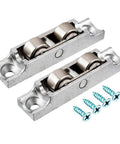 Premium Heavy Duty Window Rollers And Sliding Door Pulleys With U Groove Double Wheel slick zinc alloy pulleys and screws for easy installation.
