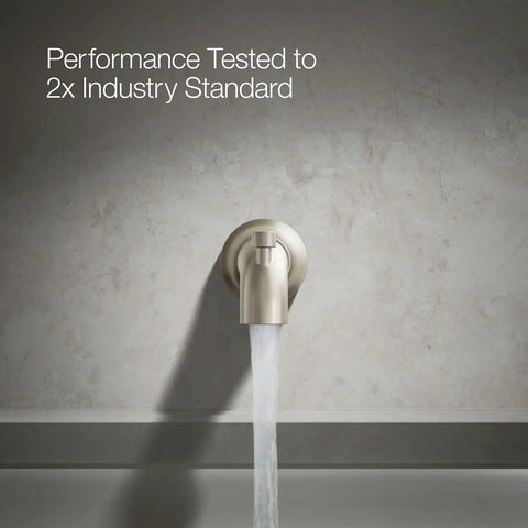 Tone Wall-Mount Bath Spout With Diverter In Vibrant Brushed Nickel Finish, 6-9/16 Inch Reach, Slip-Fit Connection against wall