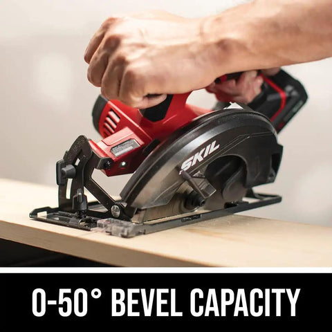 Heavy Duty 20V Cordless Circular Saw With Kickass Battery Life And Smooth Wood Cutting Performance For Weekend Warriors Hella Easy Handling in use on wood.