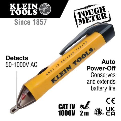 AC Circuit Breaker Kit With GFCI Digital Circuit Breaker Finder Non Contact Voltage Tester Pen in yellow labeled 'Klein Tools'