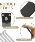 Inside Mount 45 Degree Angle Corner Brace Set, Beefy Connector For Wood Posts And Beams, shown in various views and details.