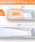 Universal Grill Grease Tray With Catch Pan Replacement For 3 4 5 Burner Gas Grills Adjustable Drip Pan size illustration
