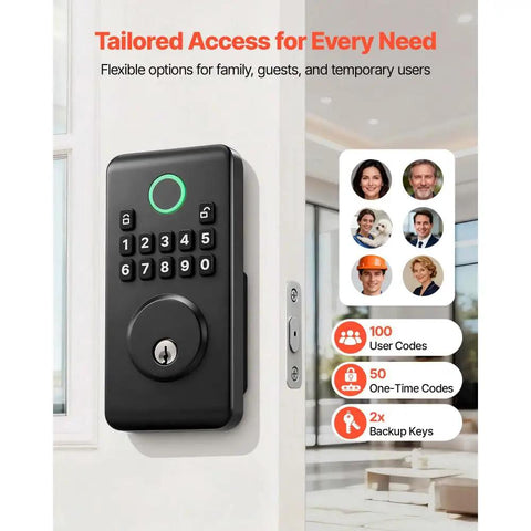 Matte Black Keyless Entry Door Lock With Auto Lock Keypad And Smooth Grip Design For Zero Fumbling Access And A Sleek Look That Puts You In Control So You Can Lock It Up Real Tight Every Single Time with keypad visible.