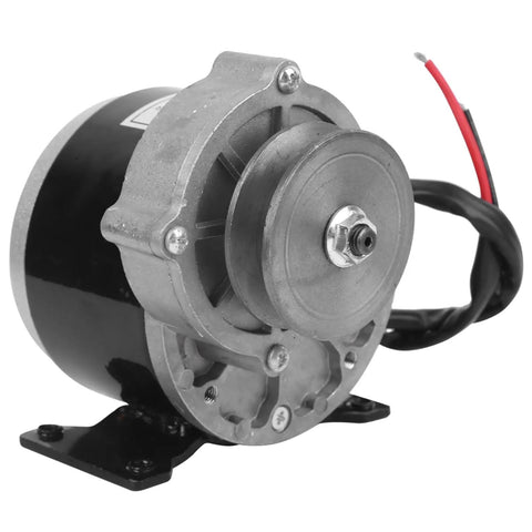 12V DC Geared Motor 250W With Belt Pulley Featuring Pure Copper Windings For Screaming Torque And Whisper Quiet Operation side view