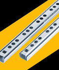 Solid Side Mount Ball Bearing Drawer Slides Two Pack Heavy Gauge Steel Cabinet Runners, 11 inch, showing steel rails with holes.