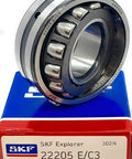 Tough As Nails 22205 E C3 Spherical Roller Bearing 25X52X18 Mm with steel construction shown with packaging.