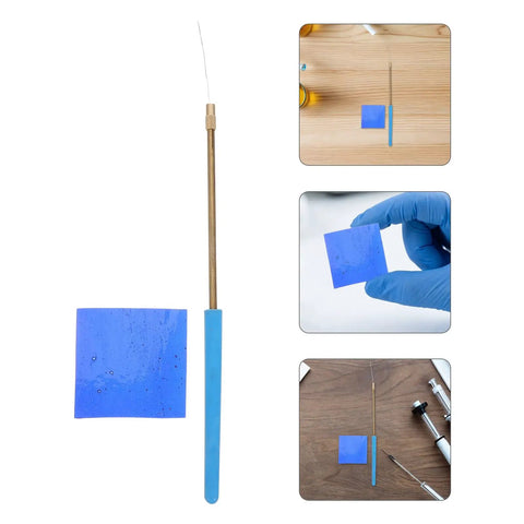 Flame Test Kit For Precise Potassium Identification With Cobalt Glass Filter Sheet And Metal Alloy Wire Loop on table