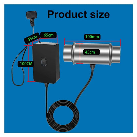 Top Tier Mini Ultrasonic Cleaner With Badass 40 Khz Cleaning Power For Sparkling Jewelry Glasses And Tiny Parts Featuring Slick Plug And Play Setup dimensions showing product size and cable lengths.