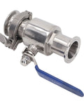 Quick Connect Clamp Ball Valve Featuring Slick Ferrule Design For Hassle Free Plumbing Setup And Rock Solid Fluid Control For Smooth Pipe Fittings And Efficient Maintenance, stainless steel with blue lever