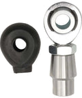 Beefed Up 3/4 Inch Chromoly Heim Joint Rod End Kit featuring black rubber and chrome finished rod ends for heavy duty upgrades.