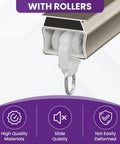 Zero Drama Dual Wheel Curtain Track Gliders 50 Piece Set with rollers shown, high quality design for smooth sliding.