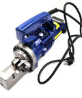 Portable Electric Rebar Cutter RC 20 heavy-duty powerhouse with dual voltage, shown in blue and silver with power cord.