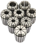 Rock Solid Er32 Balance Collet Chuck Set Made With Heavy Duty Manganese Steel For Mad Precision Cnc Milling And Lathe Work Built Tough To Grind All Day Without Breaking A Sweat 8 Piece Kit, showing 10 ER32 collets with size markings.