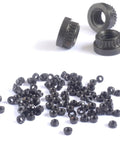 M3 Carbon Steel Self Clinching Rivet Nut Fastener Kit Tough As Nails Top Tier Heavy Duty Press Nuts With Pro Level Thread Grip For Carbon Fiber Sheet Metal Hardware Installation 100 Piece Pack with black nuts and threaded fasteners.