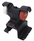 Rock Steady Mini Bench Grinder With 200 Watt Motor And 7000 RPM Spin Designed For Real Sharpener Grinds featuring durable composite body and red grinding wheel.