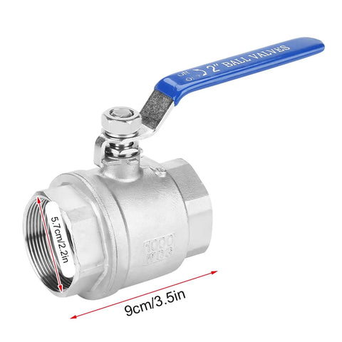2 Inch 304 Stainless Steel Ball Valve Featuring An Isolated Sealing Surface And Female Thread Full Port Configuration for liquid and gas flow