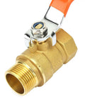 Built Like A Tank 3/4 Inch Brass Ball Valve Plumbing Shut Off High Flow Water Line Fitting Corrosion Resistant Heavy Duty Pipe Connector For Reliable Home Use with orange handle