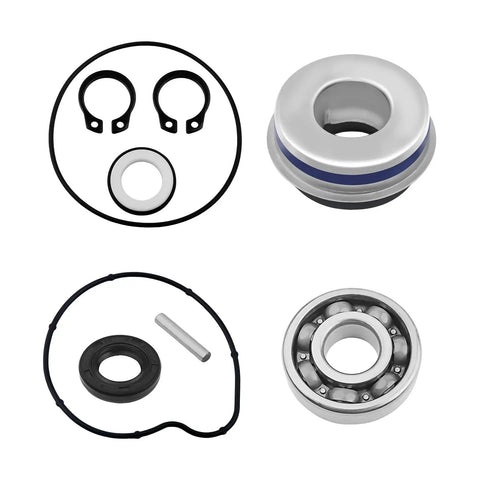 Sick Water Pump Seal And Bearing Rebuild Kit For Yfm660r Atv 2001 To 2005 with seals, bearings, O-rings, and clips.