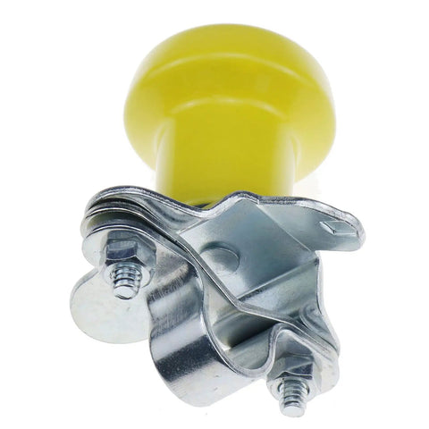 Top Shelf Yellow Vinyl Steering Wheel Spinner Knob With Ball Bearing Delivers No Sweat Steering On Lawn Tractors And Mowers Universal Easy Turn Handle compatible with metal base.