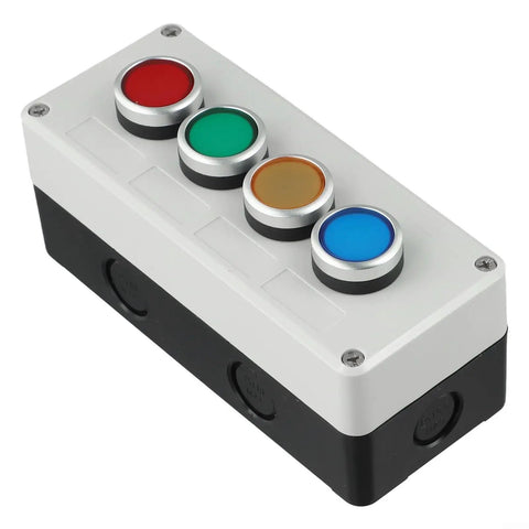 Pro Grade Industrial Push Button Station With Control Box 22mm Momentary Reset Switch Self Resetting 1No 1Nc Start Stop Controller IP65 ABS Panel 10A 440V For Electrical Gear, 4-button ABS box