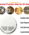 Zero Headache 10 Year Battery Smoke Detector And Alarm With Photoelectric Sensor For House And Bedroom Safety Straight Up Dependable Bulletproof 2 Pack Ul217 Certified, white smoke alarm with audible alarm feature.