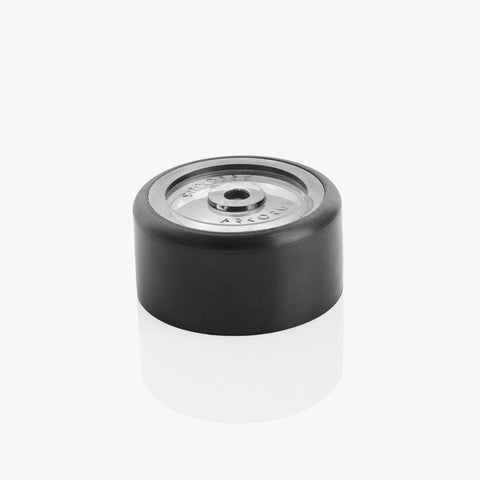 Super Sleek Ski Wall Mount Rack Keeps Your Skis Tight And Scratch Free With Hybrid Edge Guard Tech side view of durable black rubber puck mount