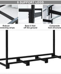 Beefy Heavy Duty Firewood Rack With Log Carrier Four Foot Outdoor Wood Storage Stand Adjustable Length With Eight Support Points