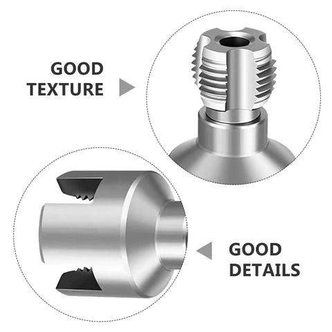 2 Piece External Pipe Threading Tool Kit for PVC and Plastic Water Pipes, Carbon Steel Multi Purpose Thread Cutter With Dual Function Design And Internal And External Threading Kit For DIY Home Pros, close-up detail