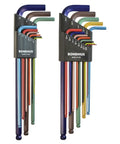Ball End L Wrench Set Double Pack With ColorGuard 22 Piece Ultra Long Arm Allen Keys In SAE And Metric Sizes on display