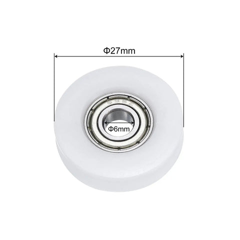 8 Pack U Groove Ball Bearings With Tough Nylon Races And Heat Treated Steel For Heavy Duty Pulley Builds And Slick Gear Mods That Roll Out The Barrel Flawlessly, showing a single bearing with dimensions.