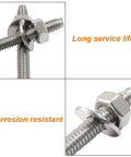 Stainless Steel Wedge Anchors For Concrete 1/4 Inch By 3-1/4 Inch 10 Pcs Rust Resistant Corrosion Resistant Clear Threads Burr Free Finish