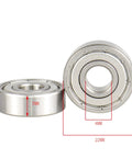 10 Pack S608ZZ Stainless Steel Ball Bearings 8X22X7MM ABEC 5 Precision shown with size measurements.