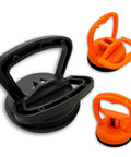 Dent Puller Kit 3 Pack With One Large Black Suction Cup And Two Small Orange Cups For Paintless Car Dent Repair Glass Lifting Tool