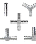 Beefy Pro Grade Stainless Steel Hose Tail Connectors Kit 6mm To 12mm T Type And Y Type Pipe Fittings With L Elbow 50mm Length