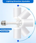 Adjustable Ceramic Heat Resistant E26 E27 Light Socket Extender with 4.5 Inch Extension, showcasing 180-degree bending feature.