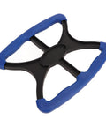 Heavy Duty Standing Aid With Rock Solid Non Slip Handles Portable Lift Assist Bar For Seniors And Bariatric Transfer Go Anywhere Indoors Or Outdoors No Sweat Daily Pull Up Handle Blue, close-up view of textured blue handles.