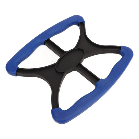 Heavy Duty Standing Aid With Rock Solid Non Slip Handles Portable Lift Assist Bar For Seniors And Bariatric Transfer Go Anywhere Indoors Or Outdoors No Sweat Daily Pull Up Handle Blue, close-up view of textured blue handles.