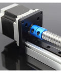 Built Different Workhorse Ball Screw Linear Slide Table Motion Stage For Industrial Automation Featuring 1500 Mm Stroke rail guide with a stepper motor and coupler.