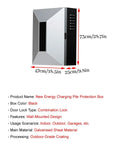 Heavy Duty Outdoor EV Charger Pedestal, Galvanized Steel Enclosure With Keypad Lock, Secure Cable Manager For Tesla And Chargepoint Vehicles, black wall-mounted charging unit dimensions.