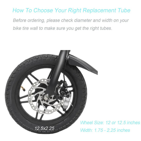 2 Pack 12.5x2.25 Inner Tubes For 12 And 12.5 Inch Electric Scooters And E Bike Replacement Tubes With Beefy Angled Valve Stem