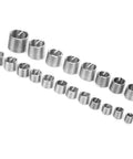 Thread Repair Insert Kit With Stainless Steel Inserts, 120 Pcs M6 To M18, Multiple Pitch Options, arranged by size.
