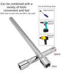 Grease Monkey Approved 10 Inch Socket Extension Bar For Half Drive Ratchets Anti Slip Grip Rust Proof Alloy Steel, combined with tools.