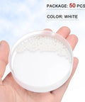 50 Piece White Nylon Bearing Balls 3mm Diameter in clear container, showing smooth surface and precision design for reliable performance.