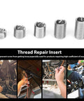 80Pcs M8x1.25 Threaded Inserts Kit In Stainless Steel For Reliable Thread Repair And Reinforcement Anti Loosening Design