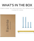 Brushed Brass Square Cabinet Handles With 6 1 4 Inch Center To Center Spacing Heavy Duty Kitchen Drawer Pulls And Vanity Hardware Durable As Heck Easy To Mount For Top Shelf Renovation Projects And Daily Grind box content showing cabinet handles, screws.